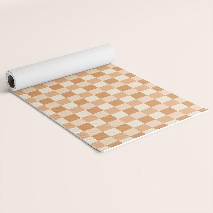 Checkered Multicolor Pattern XXIV Orange Yoga Mat Gallery Image 2