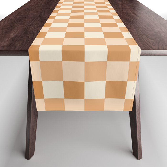 Checkered Multicolor Pattern XXIV Orange Table Runner Gallery Image 1