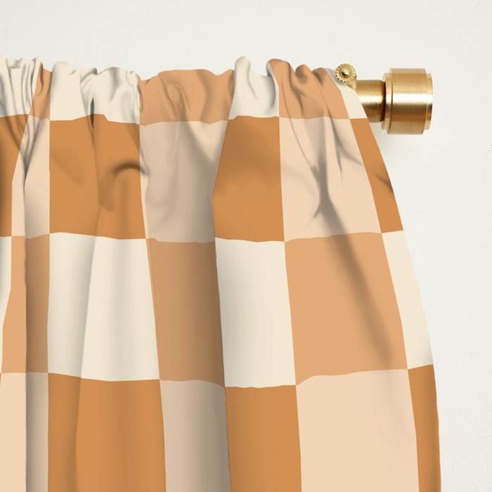 Checkered Multicolor Pattern XXIV Orange Window Curtain Gallery Image 2