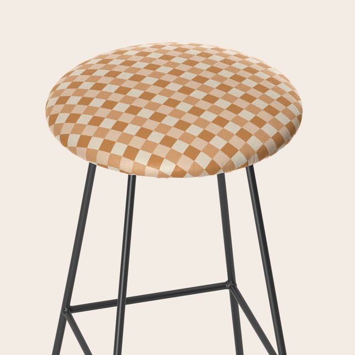 Checkered Multicolor Pattern XXIV Orange Stool Gallery Image 2