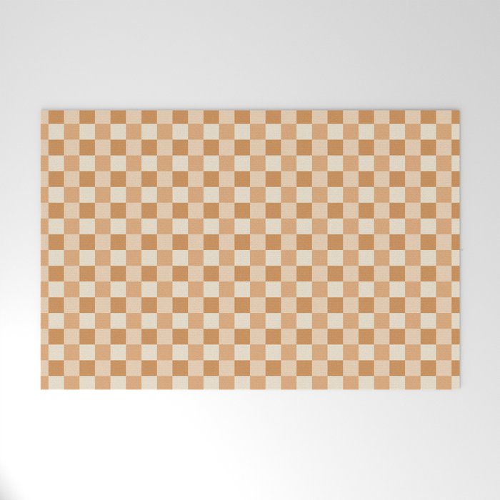 Checkered Multicolor Pattern XXIV Orange Welcome Mat Gallery Image 1