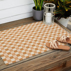 Checkered Multicolor Pattern XXIV Orange Outdoor Rug Gallery Image 2