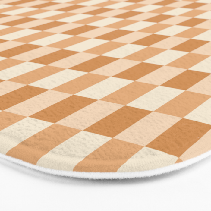Checkered Multicolor Pattern XXIV Orange Bath Mat Gallery Image 3