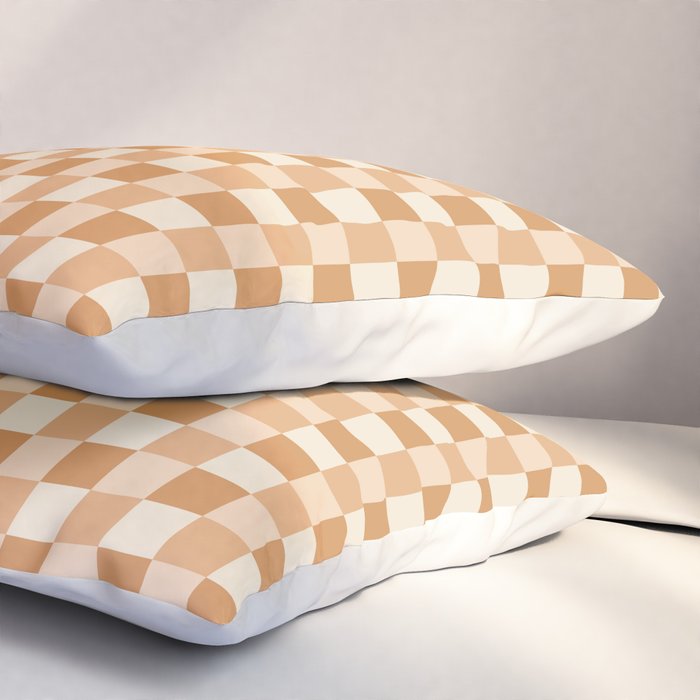 Checkered Multicolor Pattern XXIV Orange Pillow Sham Gallery Image 3