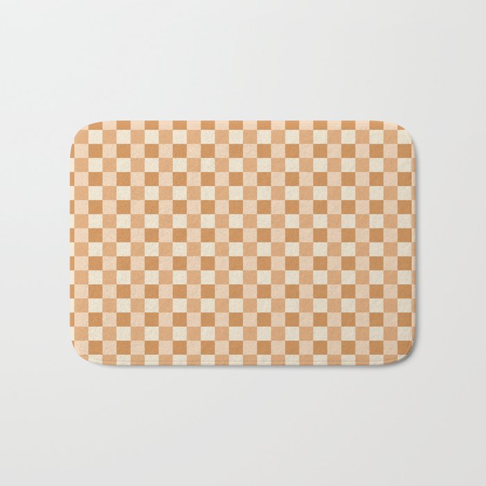 Checkered Multicolor Pattern XXIV Orange Bath Mat Gallery Image 1