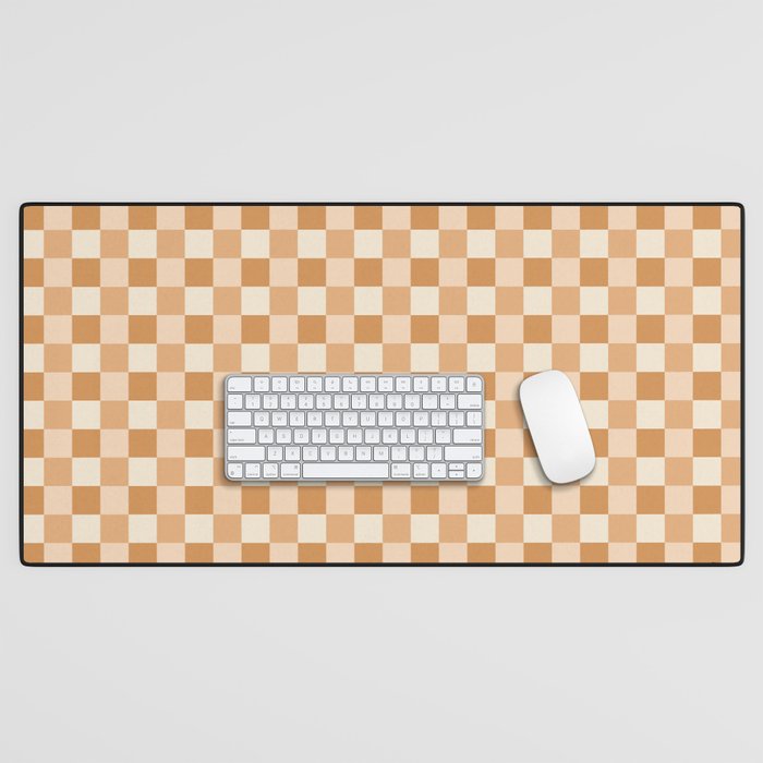 Checkered Multicolor Pattern XXIV Orange Desk Mat Gallery Image 1