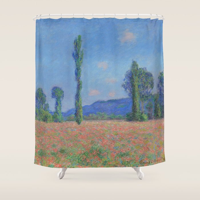 Poppy Field by Claude Monet Shower Curtain Gallery Image 1