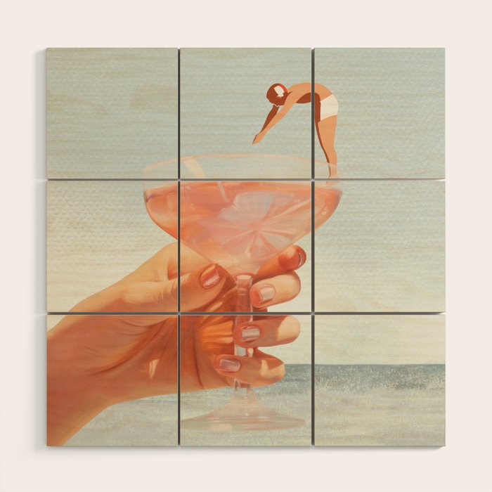 Sip And Dive - Cocktail Collage Wood Wall Art Gallery Image 1