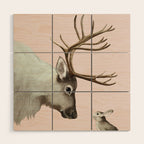 Reindeer and rabbit Wood Wall Art Gallery Image 1