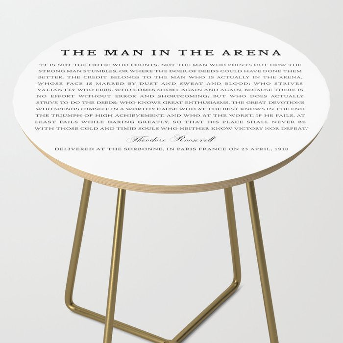 Man In The Arena, Theodore Roosevelt, Framed Art Side Table Gallery Image 2