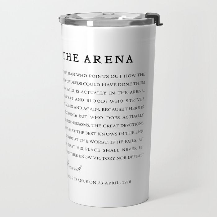 Man In The Arena, Theodore Roosevelt, Framed Art Travel Mug Gallery Image 2