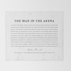 Man In The Arena, Theodore Roosevelt, Framed Art Throw Blanket Gallery Image 2