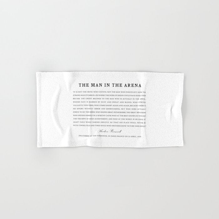 Man In The Arena, Theodore Roosevelt, Framed Art Bath Towel Gallery Image 1