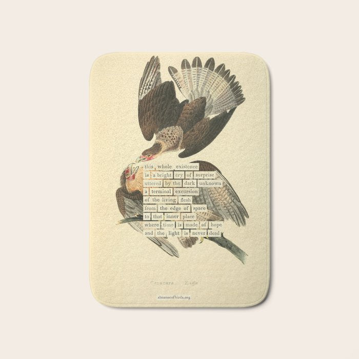 Bird Divinations: Caracara Eagle (about: almanacofbirds.org) Bath Mat Gallery Image 1