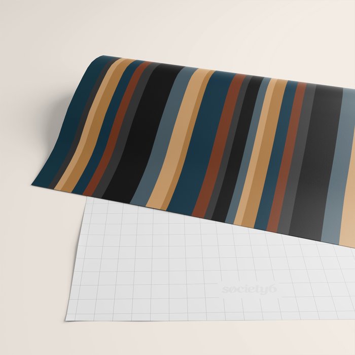 Classic Stripes V - Dark Vintage  Wrapping Paper Gallery Image 2