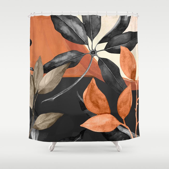 Abstract Art Tropical Leaves 161 Shower Curtain Gallery Image 1