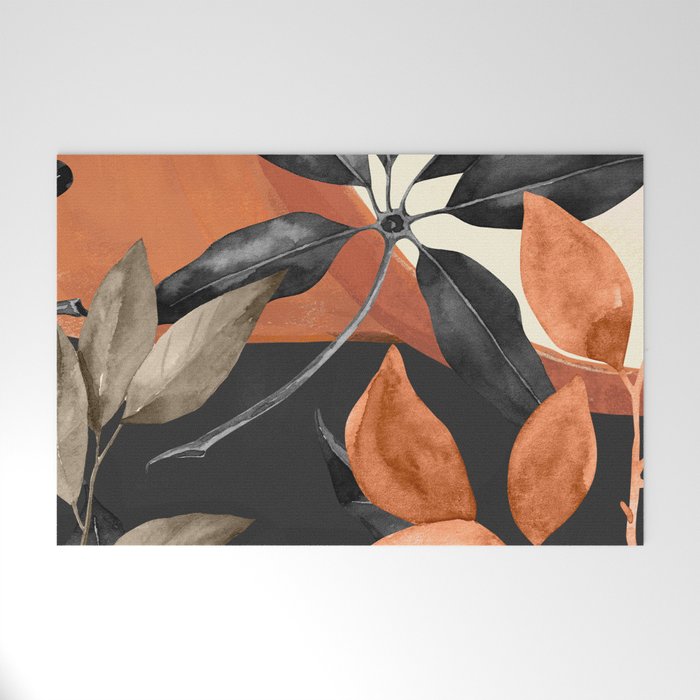 Abstract Art Tropical Leaves 161 Welcome Mat Gallery Image 1
