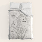 Chesapeake Bay & Delaware Bay Map Duvet Cover Gallery Image 6