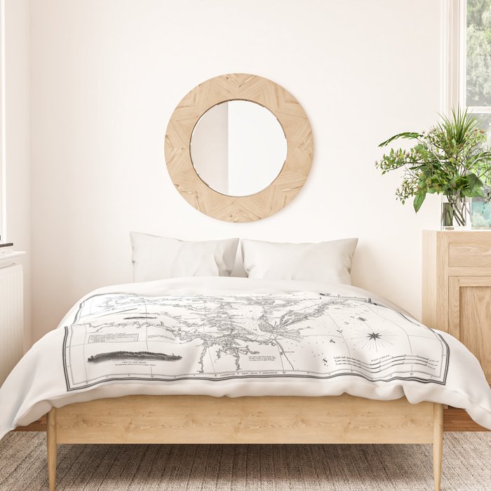 Chesapeake Bay & Delaware Bay Map Duvet Cover Gallery Image 3