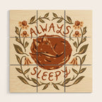'Always Sleepy' Fox Wood Wall Art Gallery Image 1