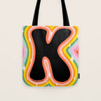 Rainbow K Tote Bag Gallery Image 1
