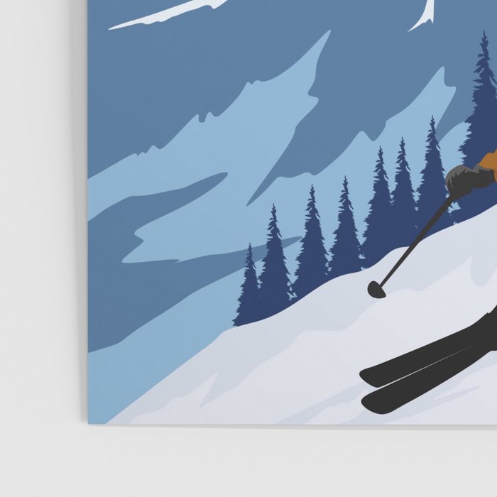 Jackson Hole Wyoming Ski Retro Travel Poster Poster Gallery Image 3