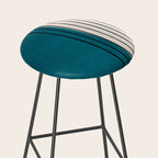 Dark Teal Black Lines Modern Artwork Stool Gallery Image 2