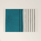 Dark Teal Black Lines Modern Artwork Welcome Mat Gallery Image 1