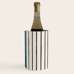 Dark Teal Black Lines Modern Artwork Wine Chiller Gallery Image 3