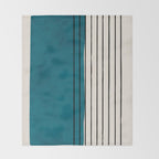 Dark Teal Black Lines Modern Artwork Throw Blanket Gallery Image 2