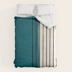 Dark Teal Black Lines Modern Artwork Comforter Gallery Image 6