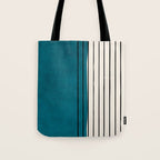 Dark Teal Black Lines Modern Artwork Tote Bag Gallery Image 1