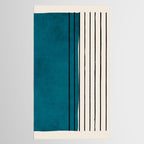Dark Teal Black Lines Modern Artwork Tablecloth Gallery Image 2