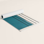 Dark Teal Black Lines Modern Artwork Yoga Mat Gallery Image 2