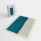 Dark Teal Black Lines Modern Artwork Jigsaw Puzzle Gallery Image 2