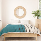 Dark Teal Black Lines Modern Artwork Duvet Cover Gallery Image 3
