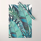Tropical, Palm Trees, Green and Blue, Abstract Wrapping Paper Gallery Image 1