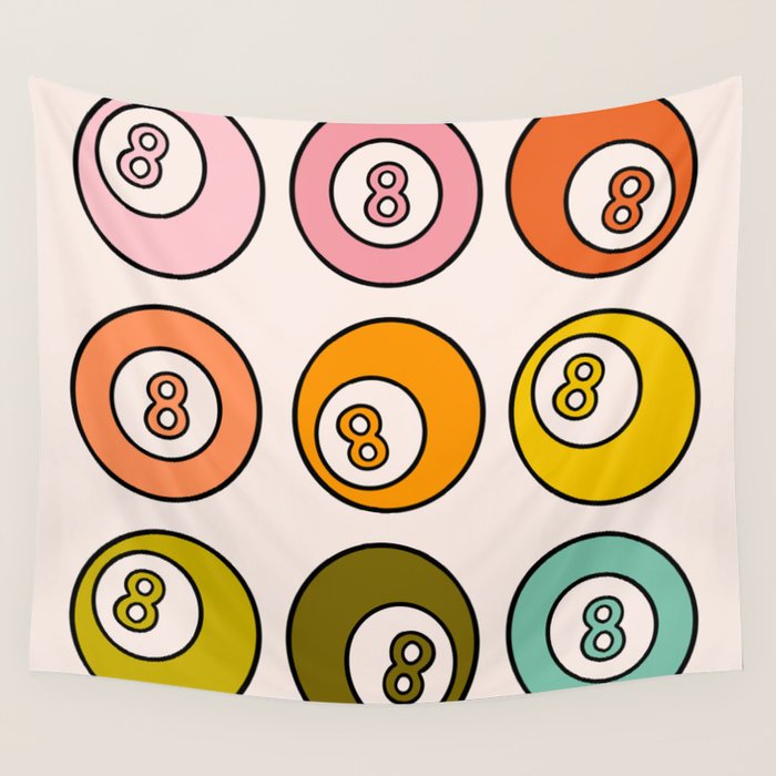 Rainbow Eight Ball Wall Tapestry Gallery Image 4