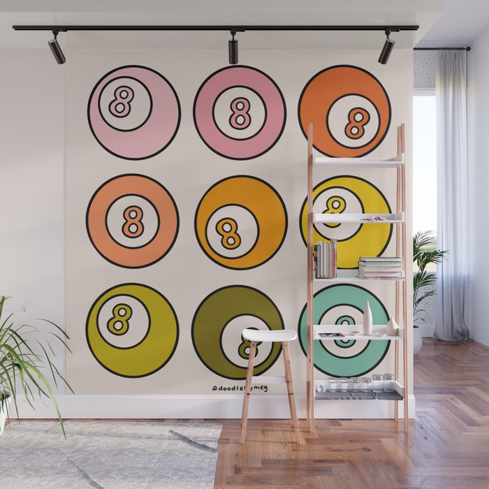 Rainbow Eight Ball Wall Mural Gallery Image 1