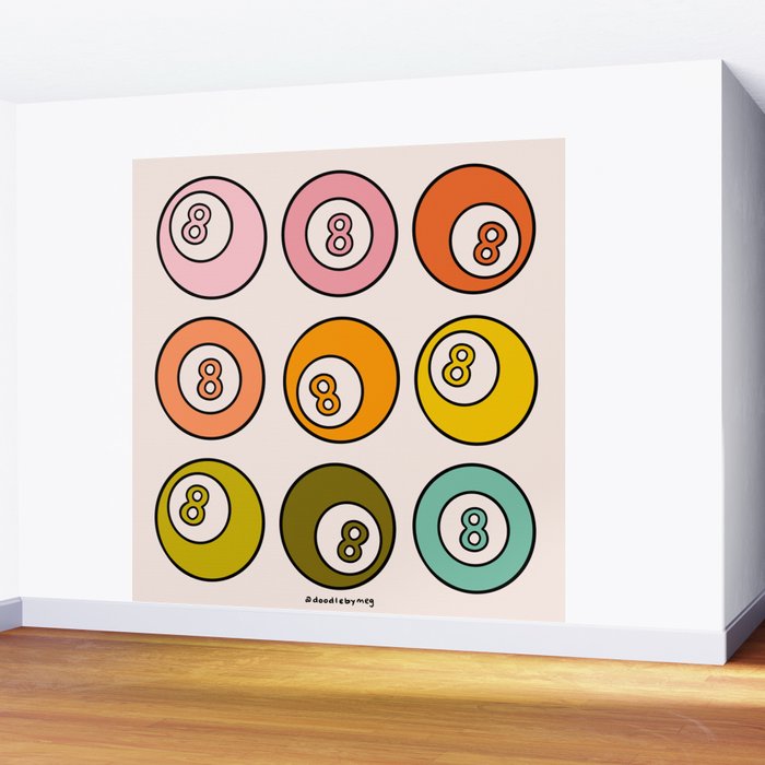 Rainbow Eight Ball Wall Mural Gallery Image 2