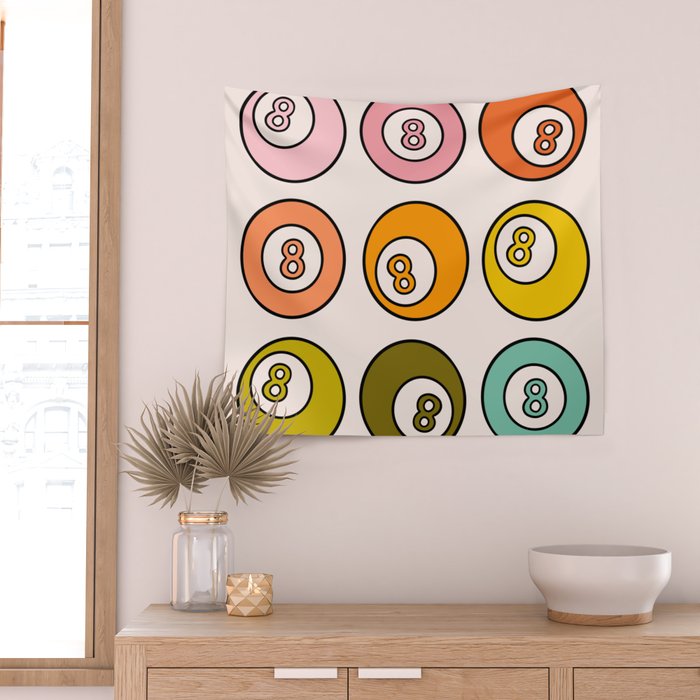 Rainbow Eight Ball Wall Tapestry Gallery Image 2