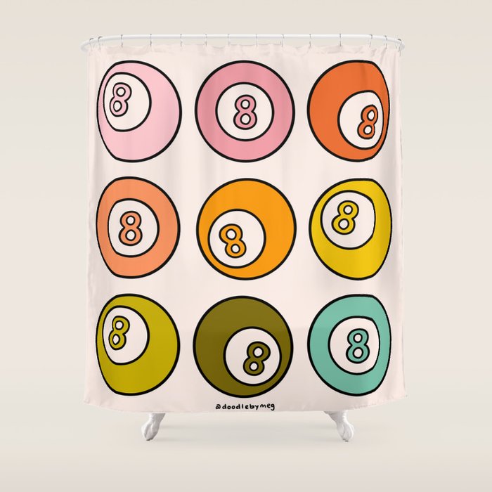 Rainbow Eight Ball Shower Curtain Gallery Image 1