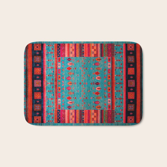 Traditional Berber Bohemian Moroccan Handmade Fabric Style Fall Autumn Color Inspiration Bath Mat Gallery Image 1