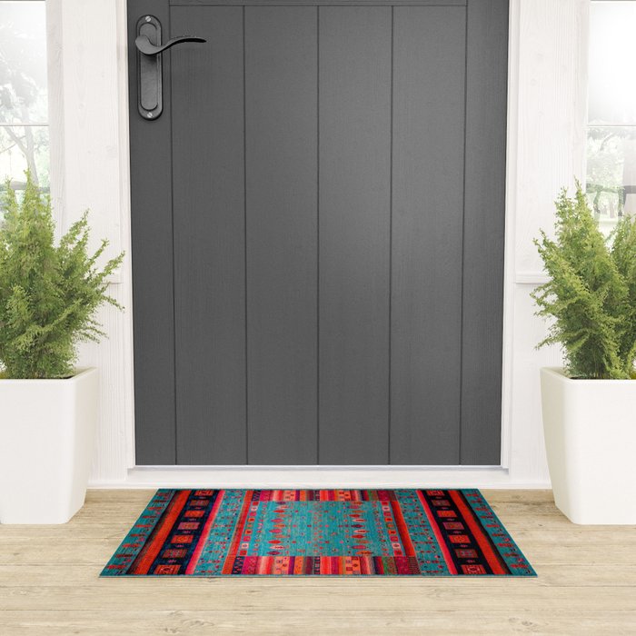 Traditional Berber Bohemian Moroccan Handmade Fabric Style Fall Autumn Color Inspiration Welcome Mat Gallery Image 3