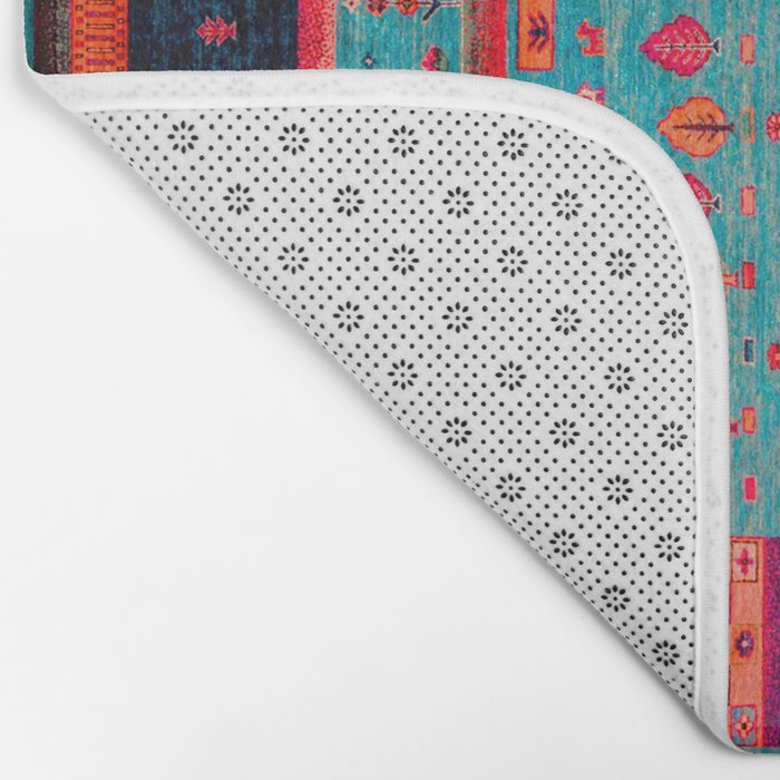 Traditional Berber Bohemian Moroccan Handmade Fabric Style Fall Autumn Color Inspiration Bath Mat Gallery Image 2
