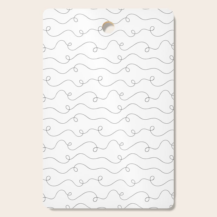 Fun black and white line doodle art pattern Cutting Board Gallery Image 1
