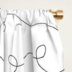Fun black and white line doodle art pattern Window Curtain Gallery Image 2
