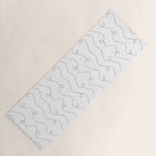 Fun black and white line doodle art pattern Yoga Mat Gallery Image 1
