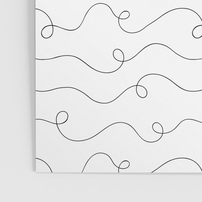 Fun black and white line doodle art pattern Poster Gallery Image 3