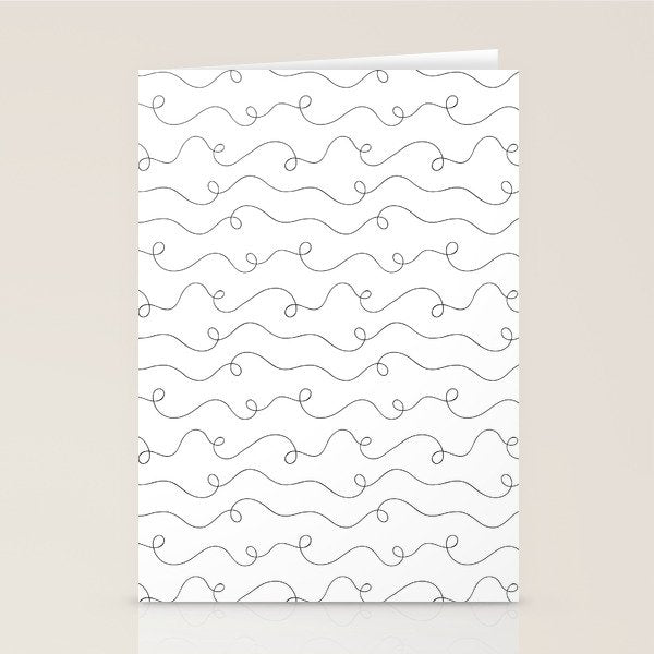 Fun black and white line doodle art pattern Stationery Card Gallery Image 2